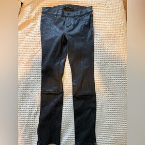 J BRAND SNAKE LEATHER SKINNY PANTS IN BLACK 100% LAMB